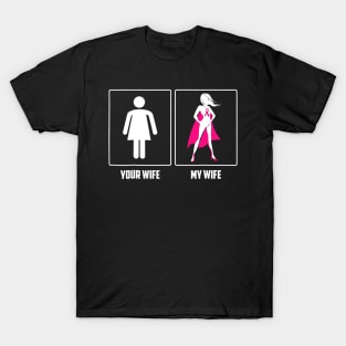 My Wife Breast Cancer Survivor Superhero Pink Ribbon T-Shirt